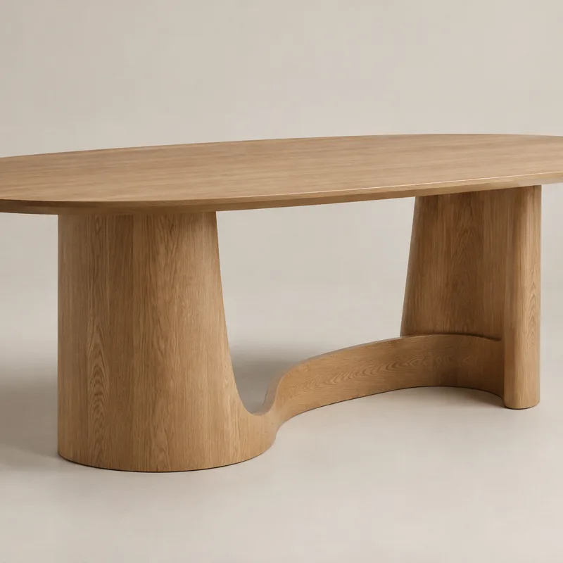 Oak Ribbon Dining Table — AI concept created with Dream Studio